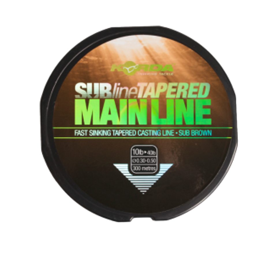 Korda Ujímaný vlasec Subline Tapered Mainline 0,30-0,50mm brown 300m