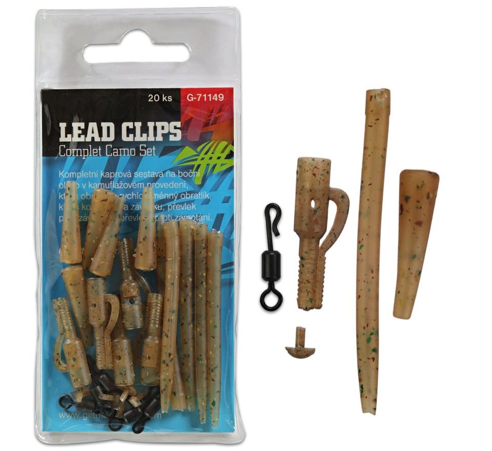 Giants Fishing Kompletní sada na boční olovo Lead Clips Complet Camo Set