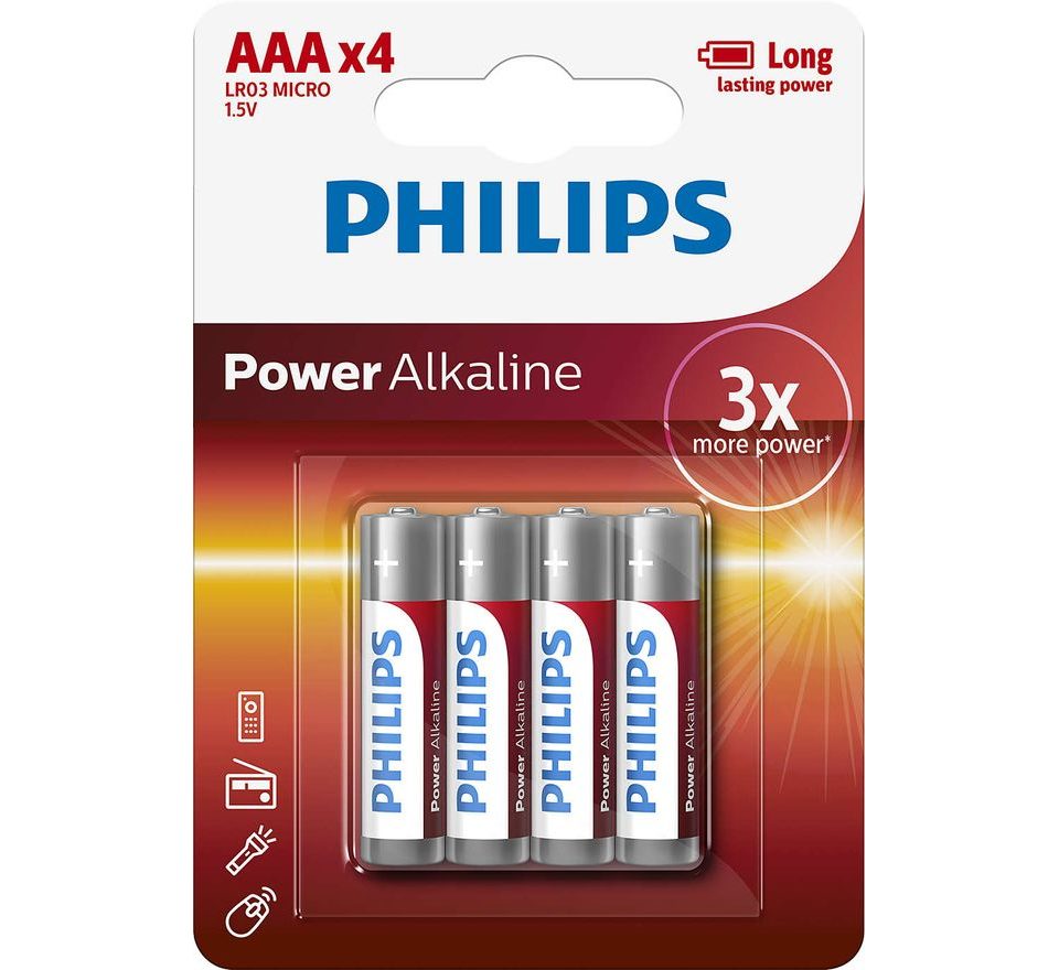 Philips Baterie Powerlife mikrotužka LR03 AAA 4ks