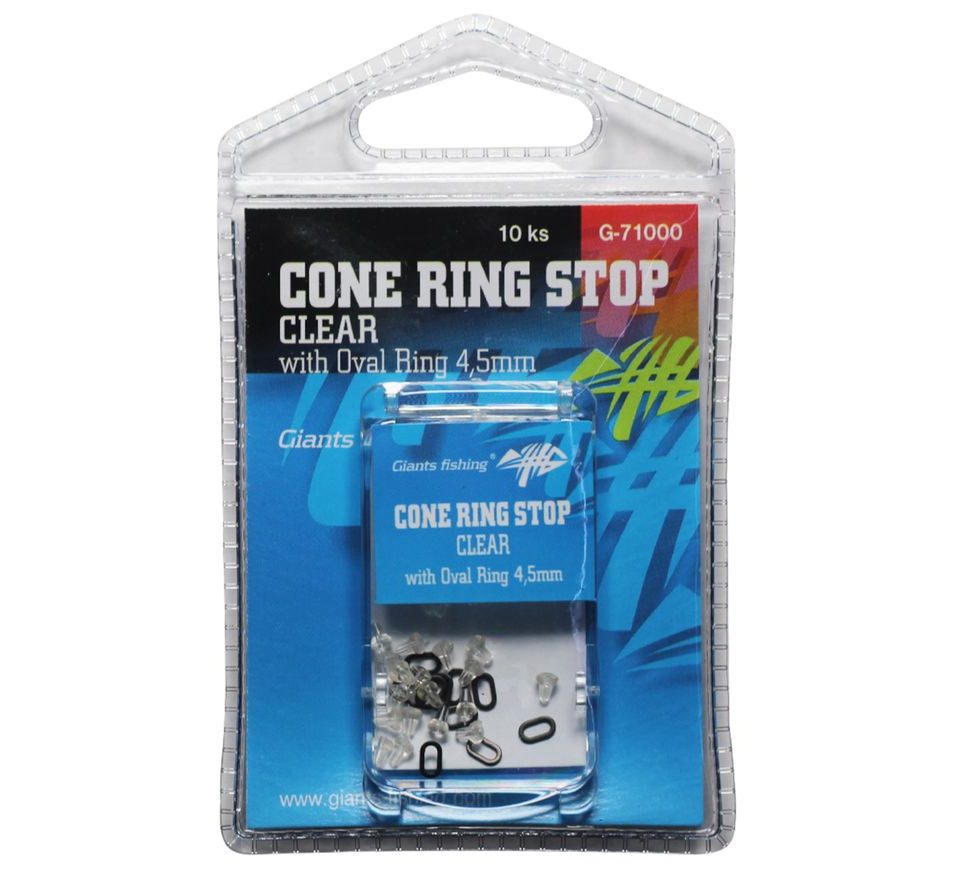 Giants Fishing Slídová zarážka s kroužkem Cone Ring Stop clear with Oval Ring 4,5mm