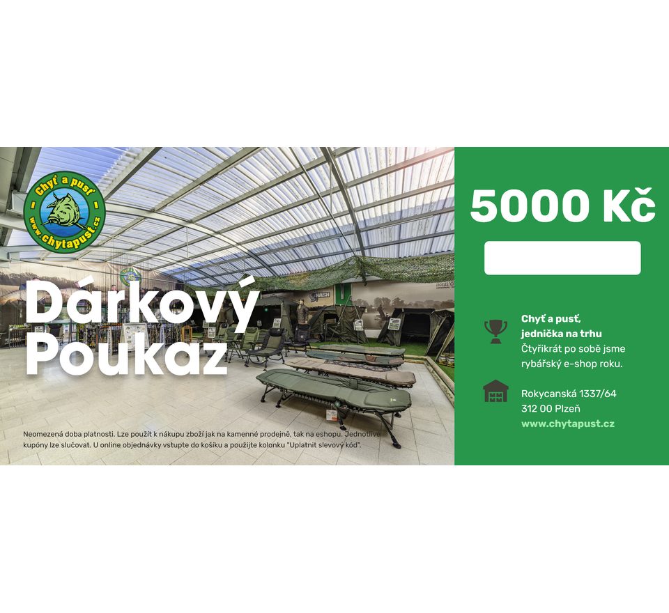 Chyť a pusť Dárkový poukaz 5000 Kč