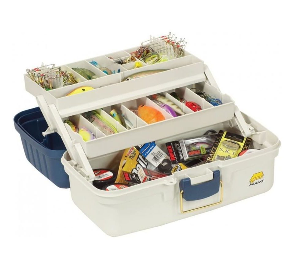 Plano Kufr 2 Tray Tackle Box Blue Metallic