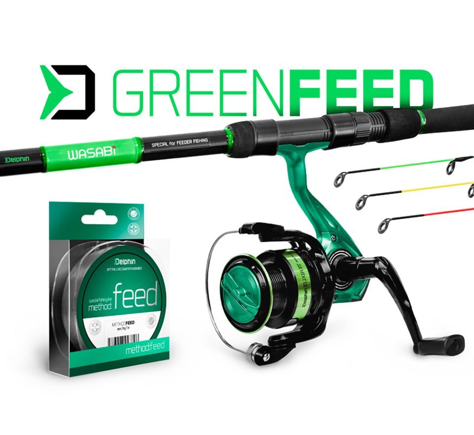 Delphin Feederový set GreenFeed 360cm 100g + 3T + 0,22mm