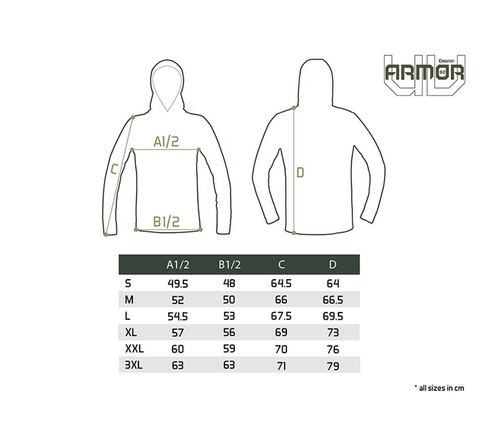 Delphin Tričko s kapucí UV Armor Olive 50+