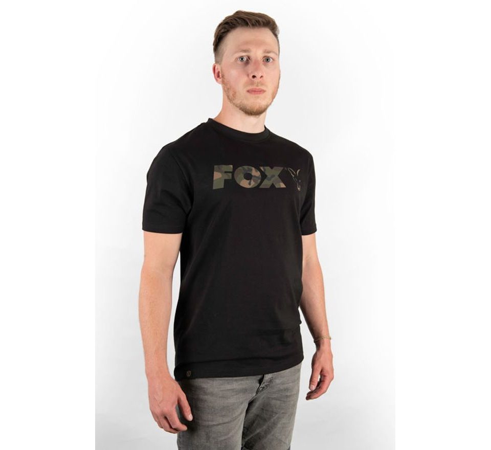 Fox Triko Black/Camo Chest Print T-Shirt