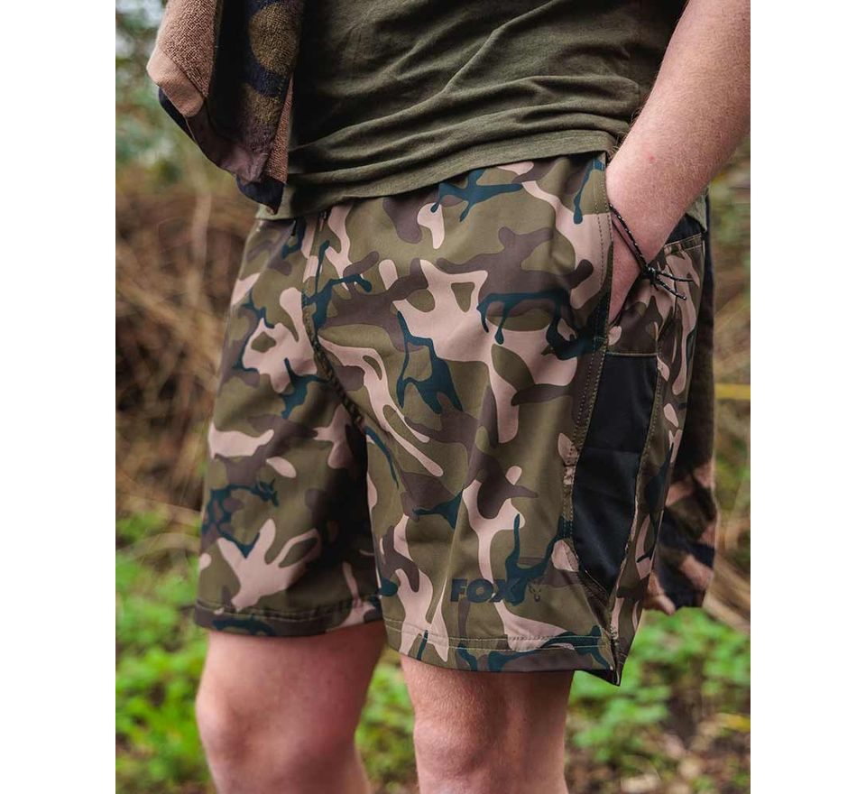 Fox Koupací kraťasy Black / Camo LW Swim Shorts