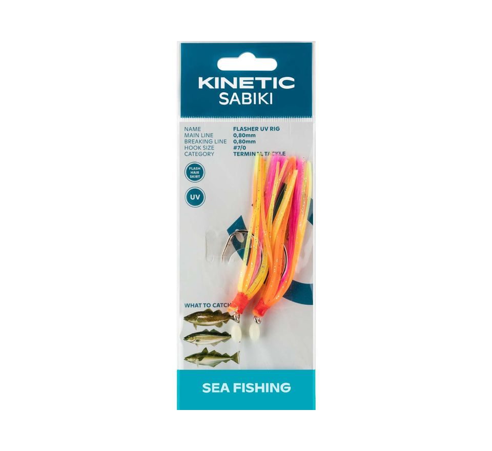 Kinetic Návazec Sabiki Flasher vel.7/0 Orange/Yellow/Pink