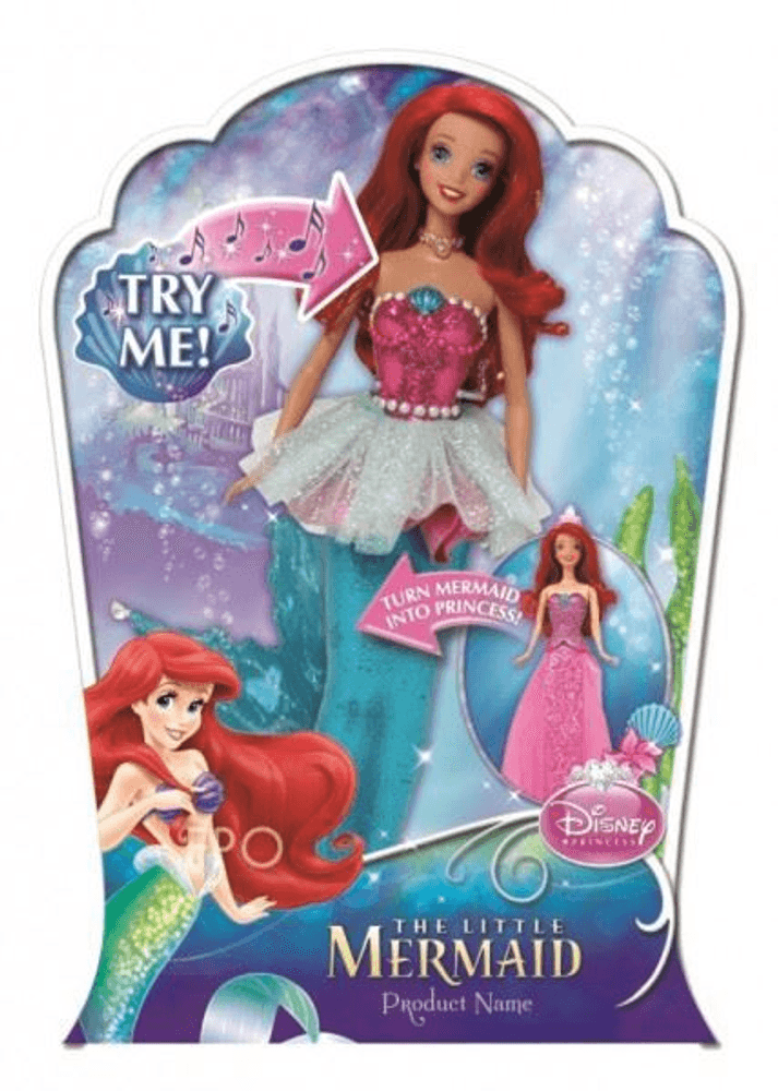 DISNEY PRINCESS Ariel kouzelná + panenka Barbie