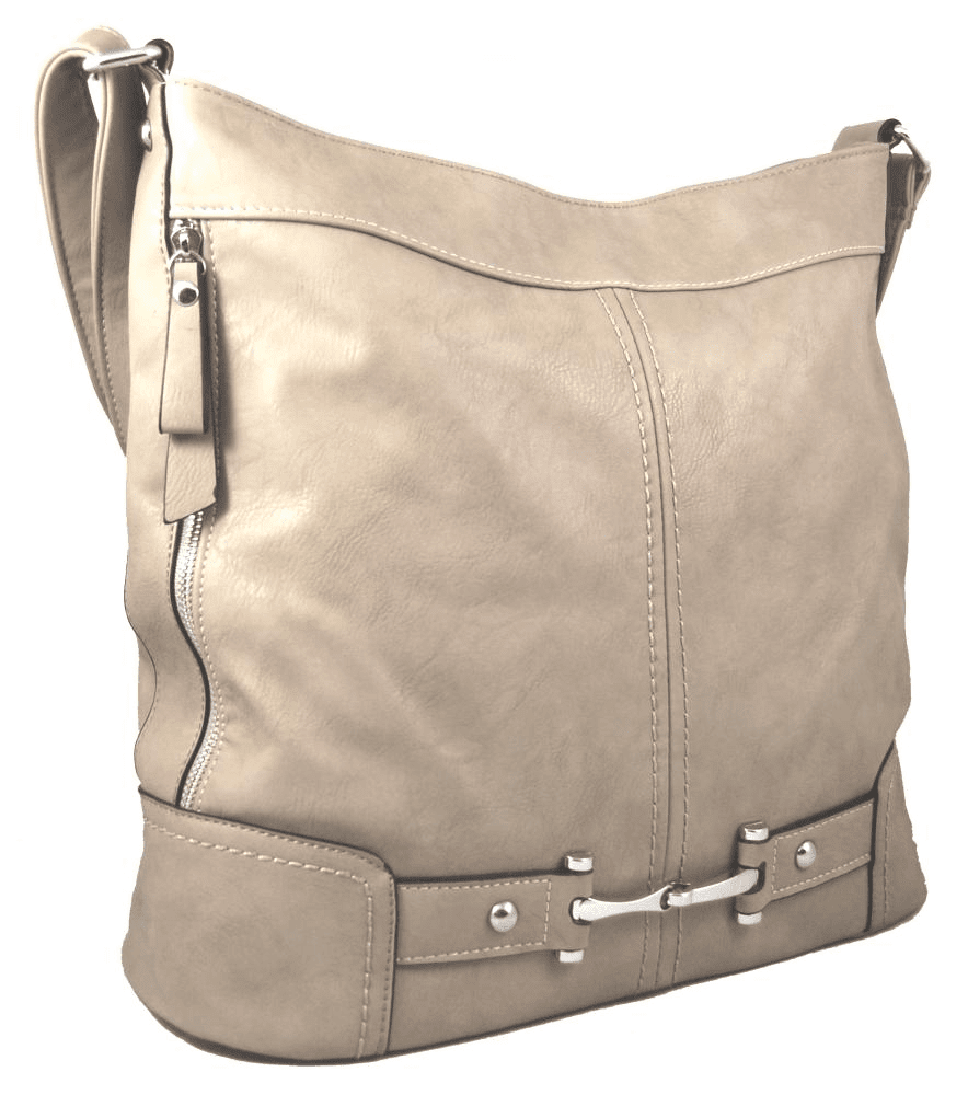 Crossbody s boční zipovou kapsou D1052 béžová