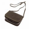 Kožená malá dámská crossbody kabelka tmavě hnědá