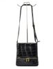 Kožená dámská crossbody kabelka v kroko designu tmavě hnědá