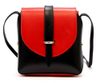 Kožená moderní malá dámská crossbody kabelka černá / červená