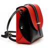 Kožená moderní malá dámská crossbody kabelka černá / červená