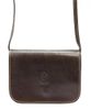Kožená malá dámská crossbody kabelka tmavě hnědá