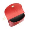 Kožená malá dámská crossbody kabelka na řetízku červená