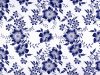 METRÁŽ Bavlněná látka / plátno modrotisk KVĚTY romance