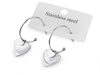 Náušnice z nerezové oceli kruhy srdce