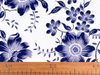 METRÁŽ Bavlněná látka / plátno modrotisk KVĚTY romance