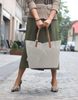 Velká světle šedá shopper dámská taška s crossbody uvnitř