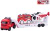 Auto tahač na setrvačník hasičský set s autem a vrtulníkem na baterie Zvuk
