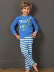 Dětské bavlněné pyžamo Robotik modré