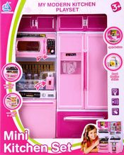 Kuchyně moderní růžová set s doplňky na baterie Světlo Zvuk