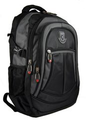 Školní batoh NEW BERRY L729 šedo-černý s přihrádkou na notebook