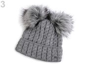 Dívčí zimní čepice s bambulemi Capu