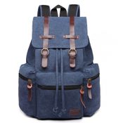 KONO velký modrý multifunkční batoh s koženými doplňky UNISEX