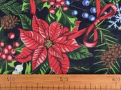 Vánoční bavlněná látka vánoční hvězda