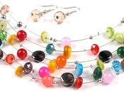 Náhrdelník a náušnice na lanku s kuličkami PETRA (1 sada)