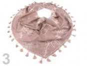 Šátek 45x155cm LEONA s třásněmi (1 ks)