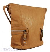 Dámská kabelka crossbody D1037 světlá přírodní hnědá