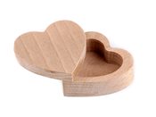 Dřevěná krabička srdce k dozdobení