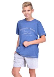 Chlapecké pyžamo s nápisem Rugged Denim a kraťasy