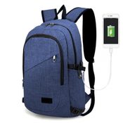 KONO modrý moderní elegantní batoh s otvorem pro USB UNISEX