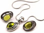 Náhrdelník a náušnice sada OVÁLEK (1 sada)