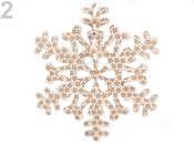Dekorace vločka 19 cm dřevěná