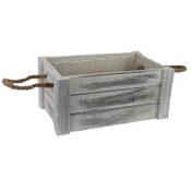 Dřevěná bedýnka s plastem malá D6221/M - 25 × 15 × 11 cm