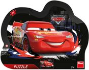 Puzzle obrysové deskové Cars (Auta) Souboj 25 dílků 30x23cm skládačka