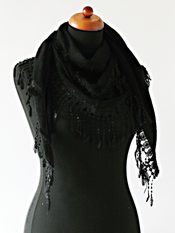 Černý elegantní šátek mod-008bl