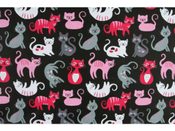 Bavlněná látka Kočičky černá šíře 160 cm METRÁŽ
