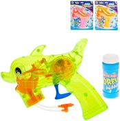 Bublifuková pistolka ryba 18cm na setrvačník na baterie Světlo různé barvy