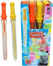 Bublifuk meč 240ml dětský bublifukovač 49cm velké bubliny 2 barvy