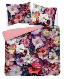 Francouzské povlečení 3D Letní květy broskvová micro Polyester - mikrovlákno, 220/200, 2x70/80 cm