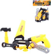 Nářadí dětské pracovní nástroje set 8ks s vrtačkou 2 barvy plast