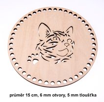 Dno - víko překližkové kočka 15 cm/ 6mm