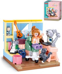 SLUBAN Mini Handcraft Studentský pokoj 216 dílků + 1 figurka STAVEBNICE