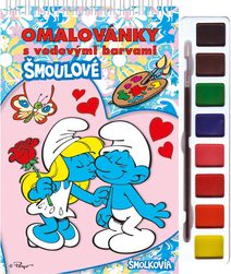 AKIM Omalovánky Šmoulové omalovánky s vodovými barvami a štětcem