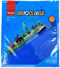 SLUBAN Základní deska modrá 25x25cm podložka na stavění pro stavebnice